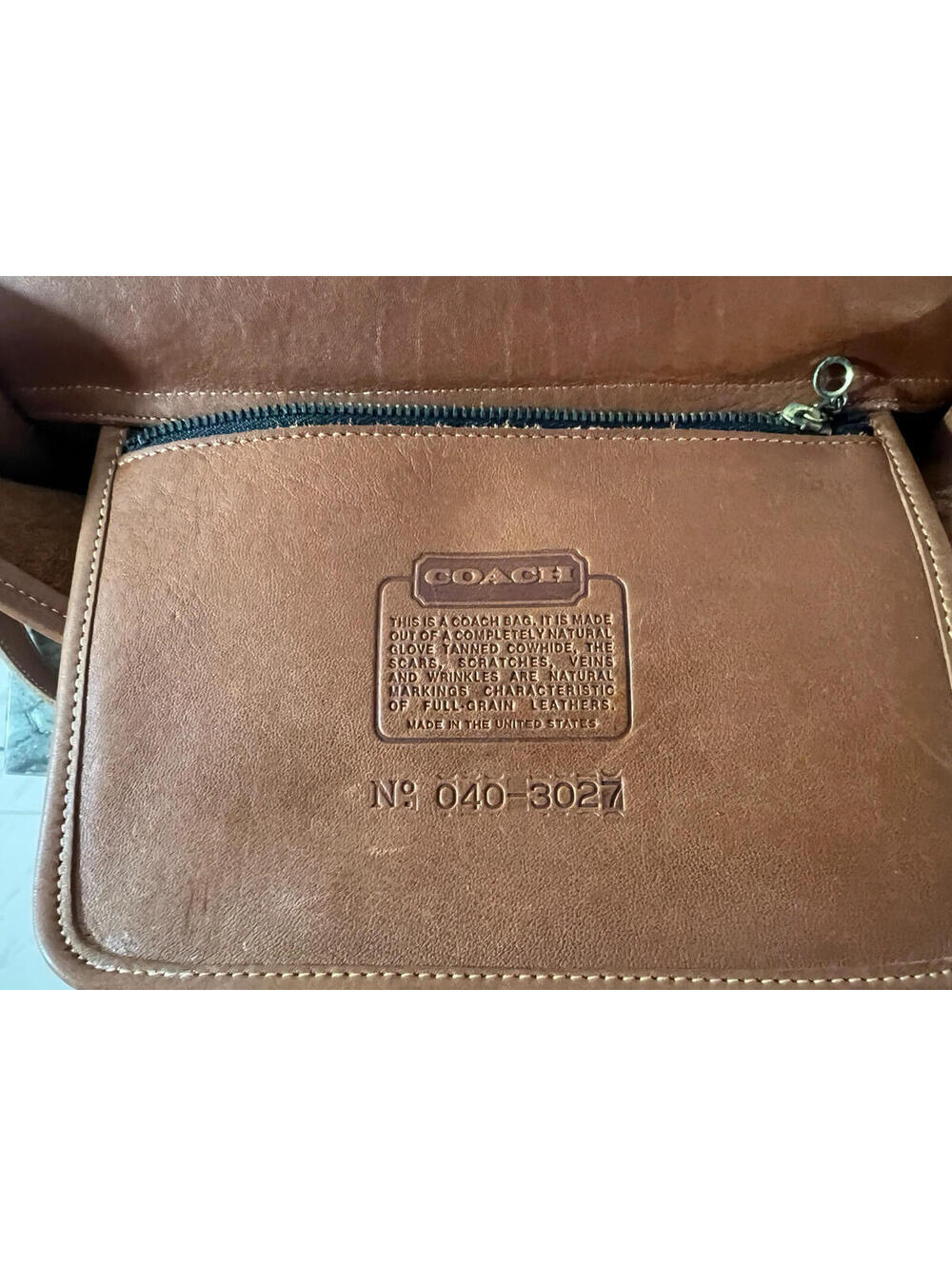 Vtg. Coach Avenue Bag Crossbody British Tan Handbag Leather - Picture 8 of 9